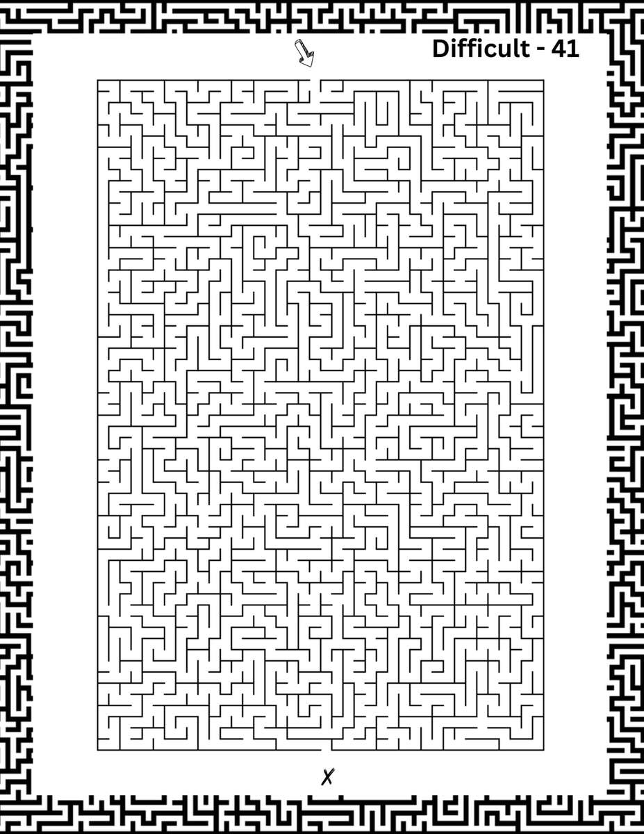 Hard Maze 29 Free Printable PDF Puzzle