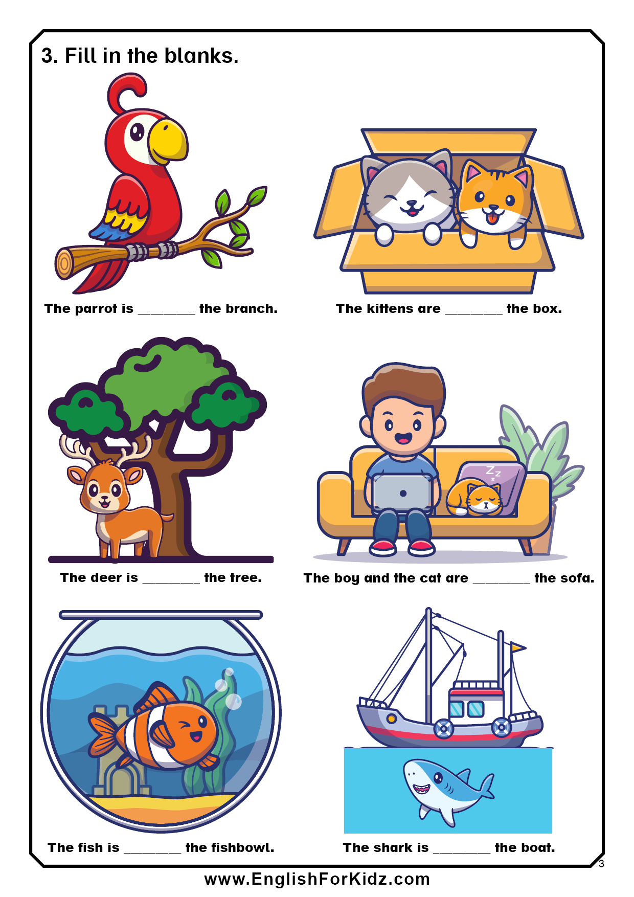 English For Kids Step By Step Prepositions Worksheets English For Kids Step By Step Prepositions Worksheets