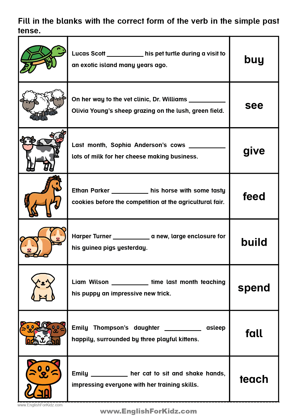English For Kids Step By Step Simple Past Tense Reading Comprehension