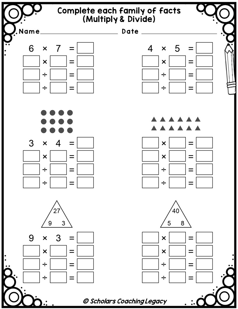 Fact Families Multiplication Division Worksheet Math Problems Made By Teachers Fact Family Worksheets Superstar Worksheets