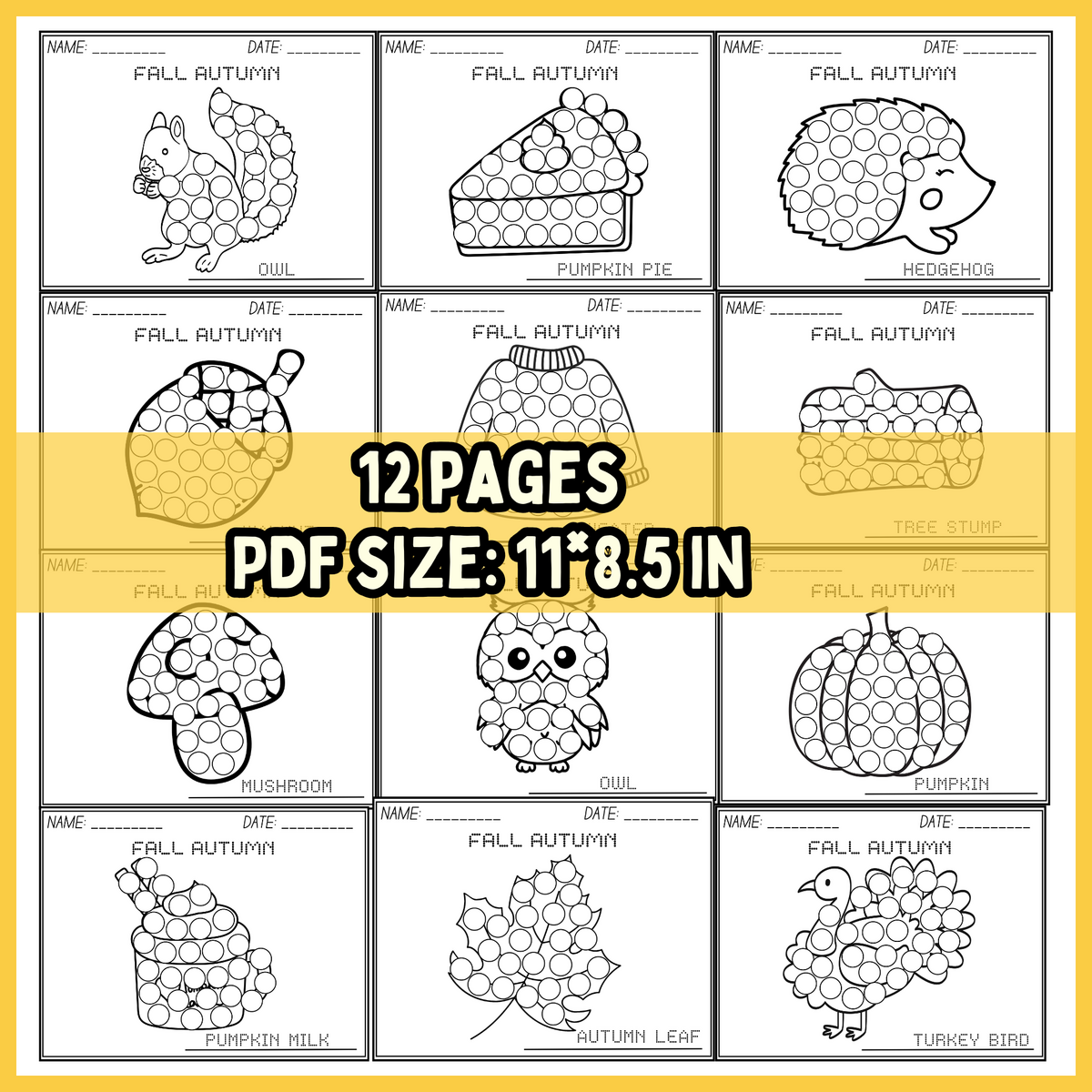 Fall Autumn Do A Dot Fun Worksheets Preschool Fine Motor Skills Pre K Made By Teachers Fall Autumn Do A Dot Fun Worksheets Preschool Fine Motor Skills Pre K Made By Teachers