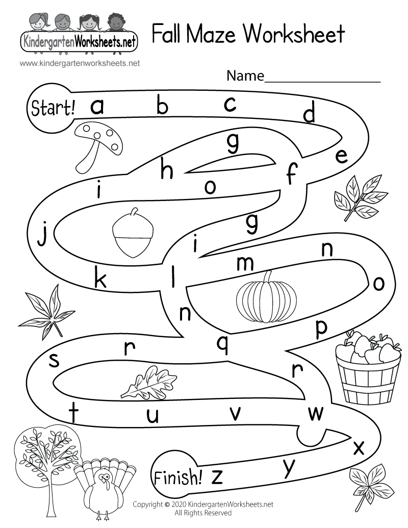 Fall Maze Worksheet Free Printable Digital PDF Free To Edit Autumn Themed Worksheet Templates Canva