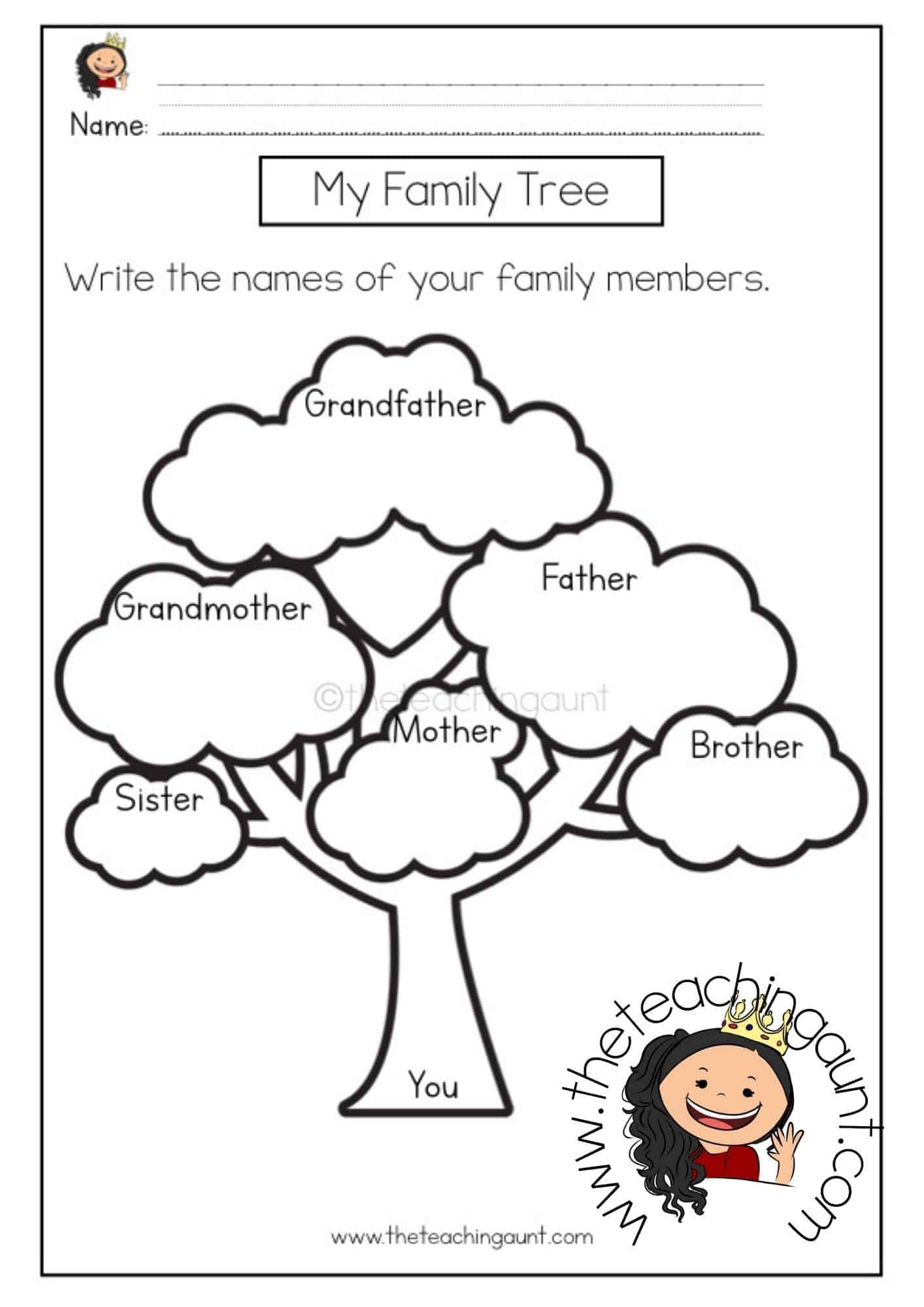 FREE Printable Family Worksheets For Preschool
