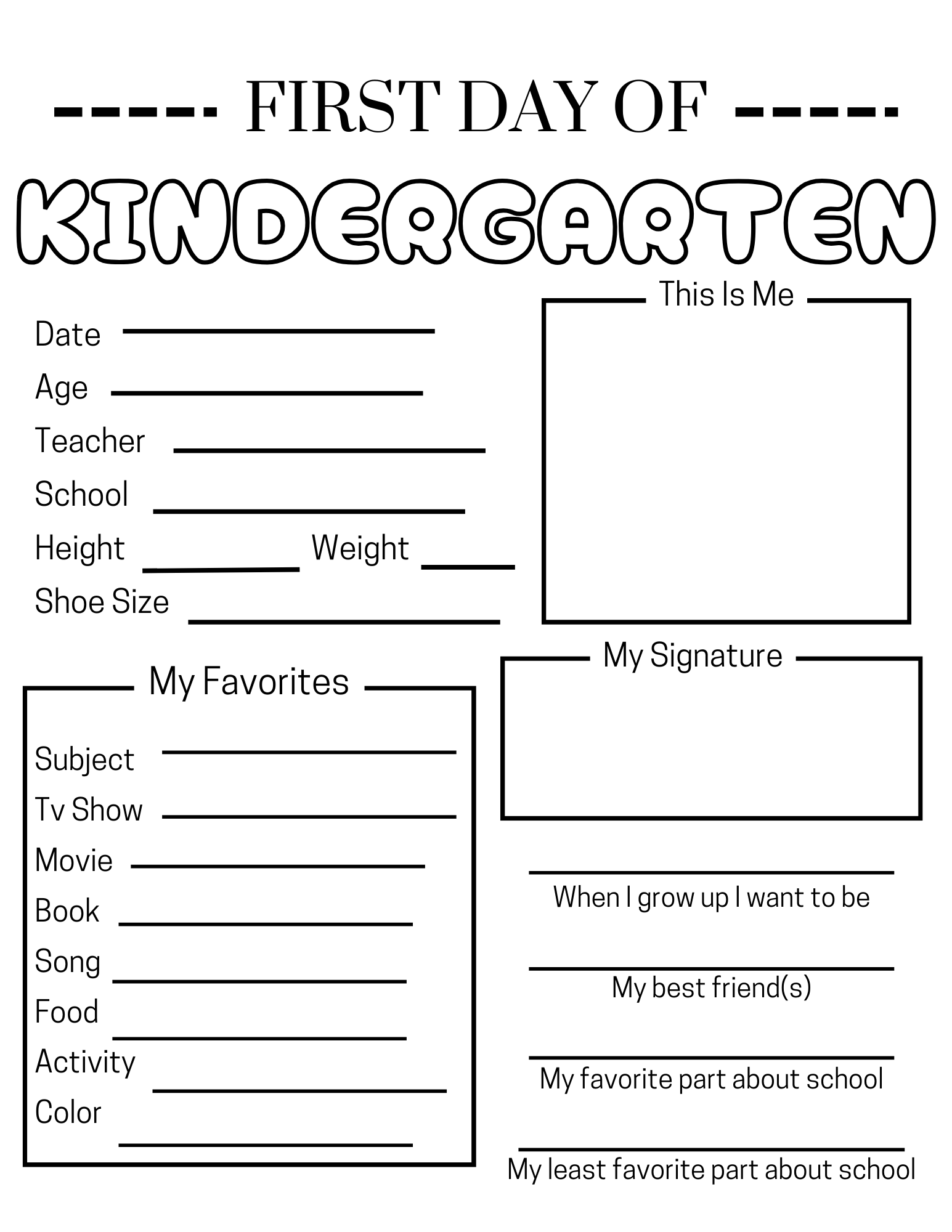 First Day Of School Worksheets Classful