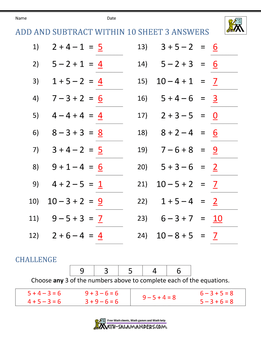 First Grade Addition And Subtraction Facts To 12 First Grade Addition And Subtraction Facts To 12