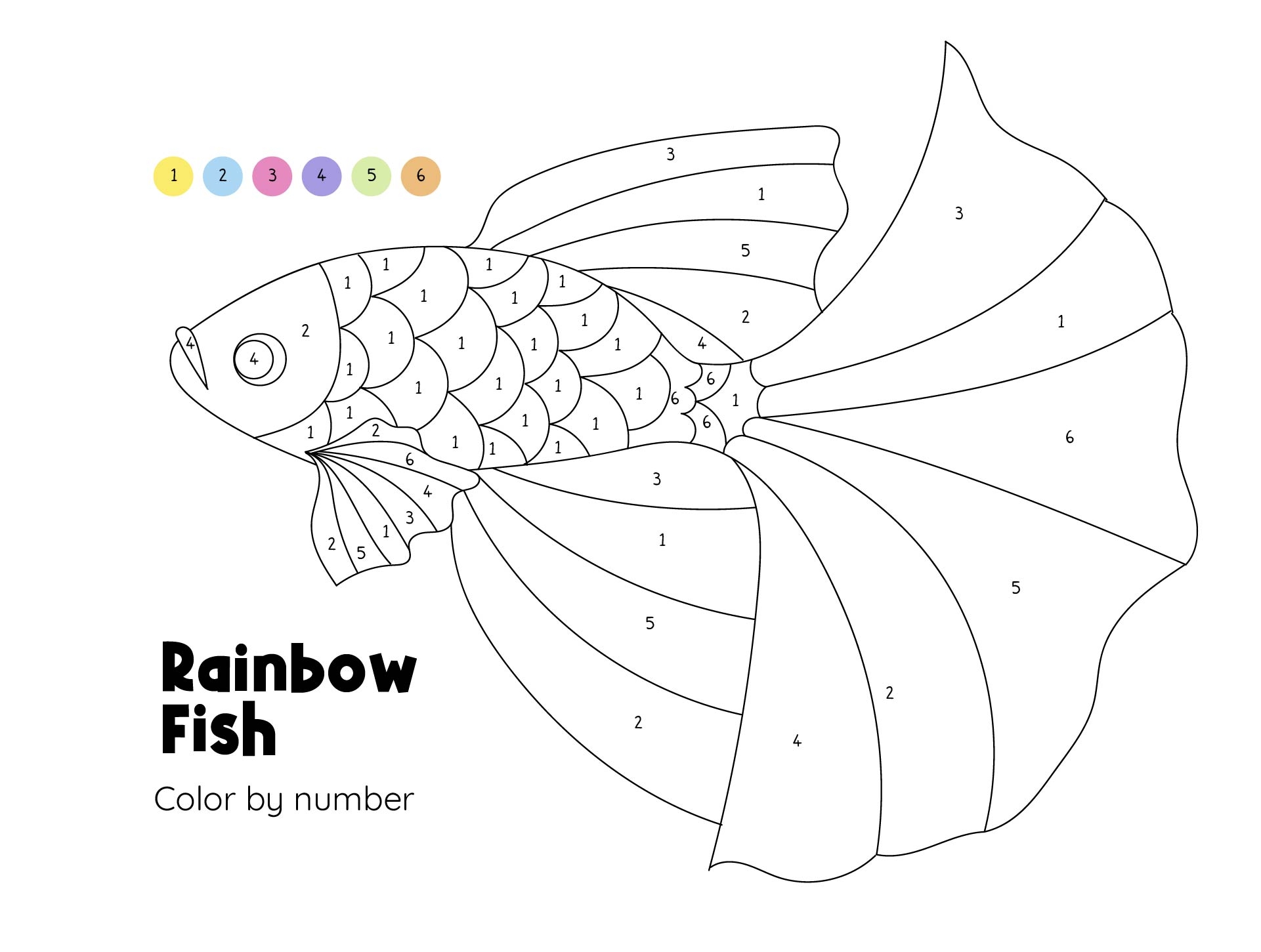 Fish Color By Number 12 Free PDF Printables Printablee