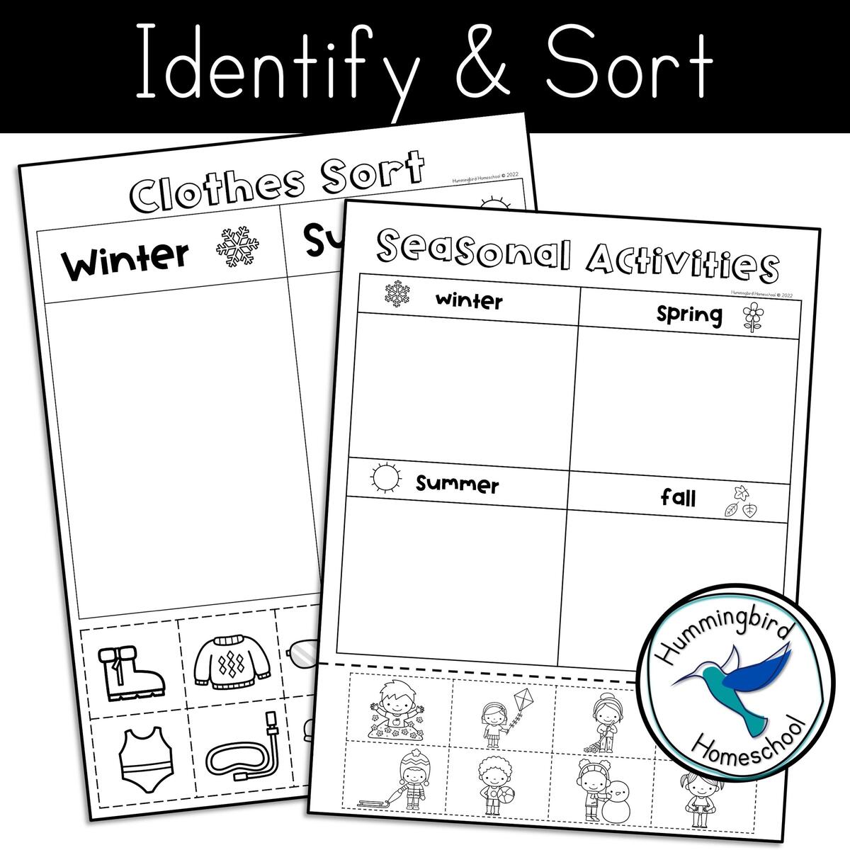 Four Seasons Activities For Kindergarten Preschool Hummingbird Homeschool