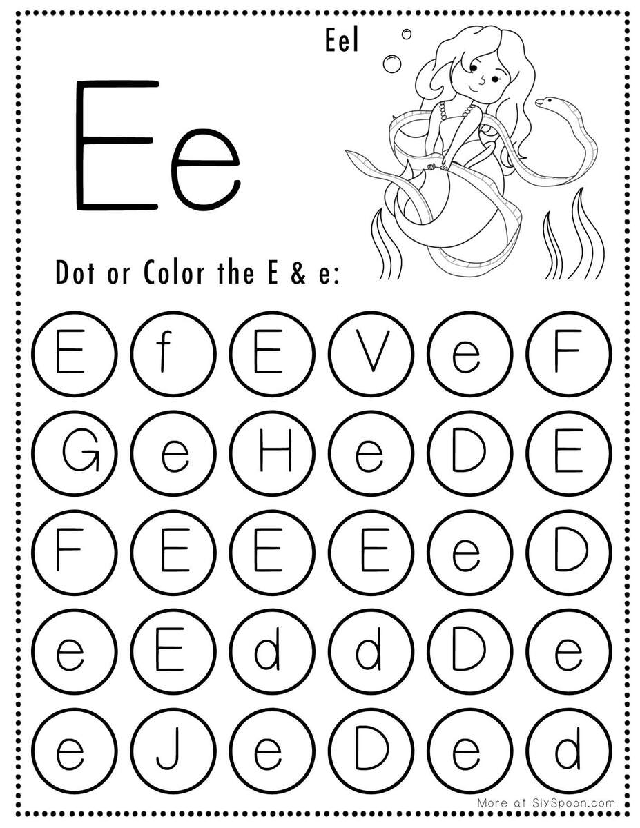 Free Printable Alphabet Letter E Coloring Page