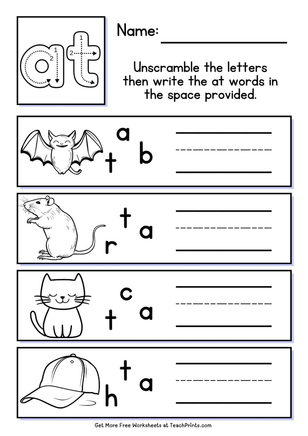 Free At Word Family Worksheets Teach Prints Word Family Worksheets FREE Printable CVC Workbook Worksheets Library
