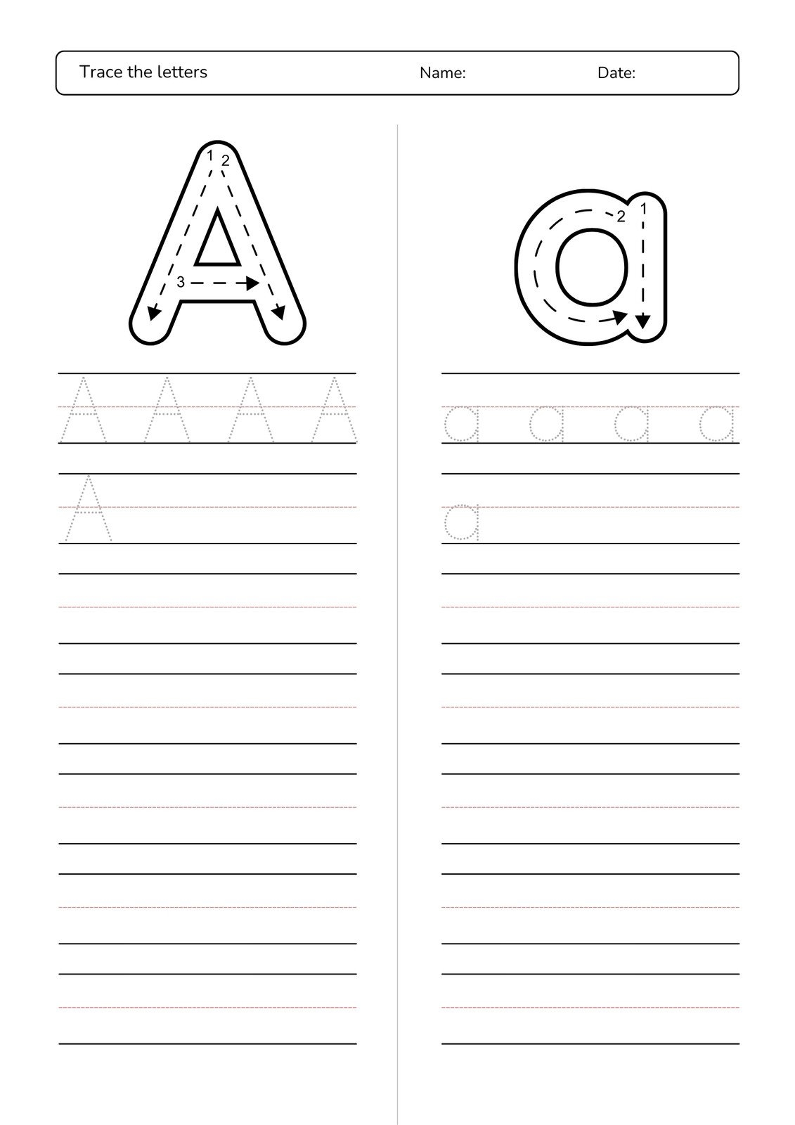 Free Custom Printable Handwriting Worksheet Templates Canva