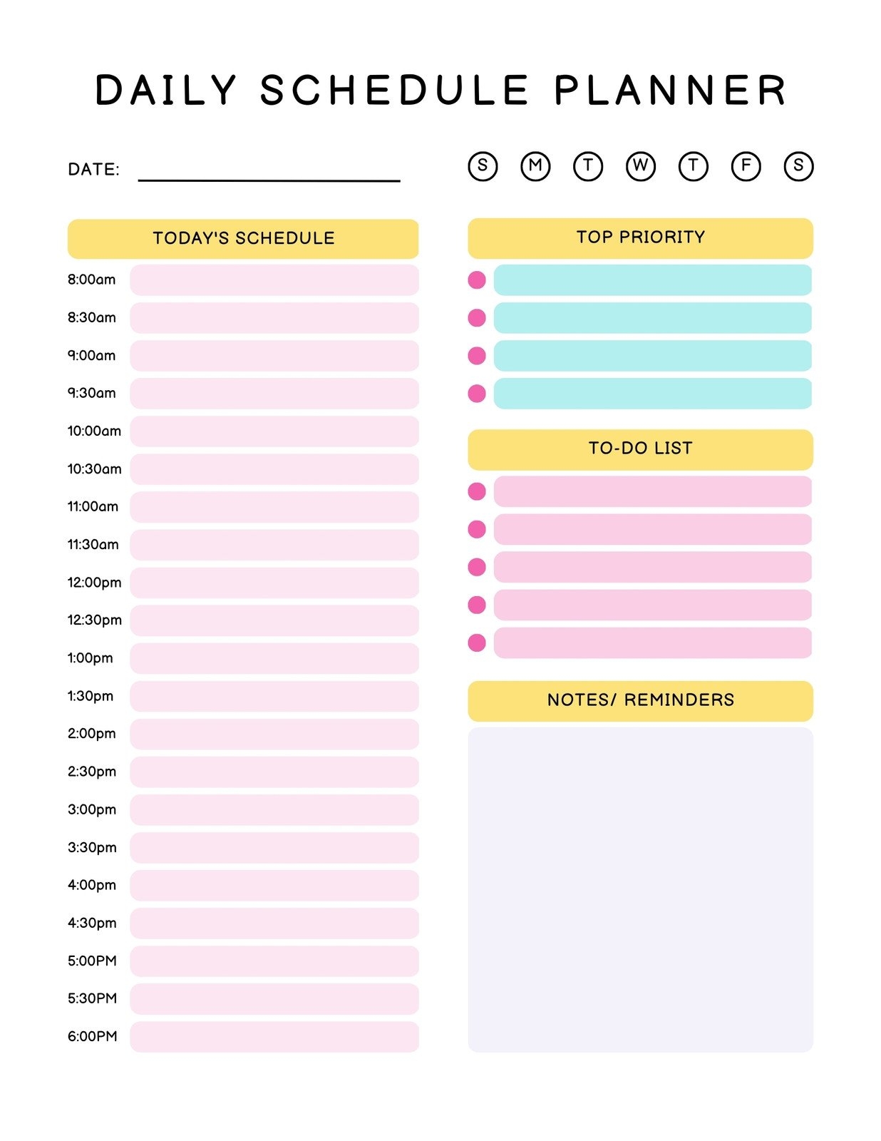 Free Daily Planner Templates To Customize Canva Printable Daily Schedule Template From Thirty Handmade Days