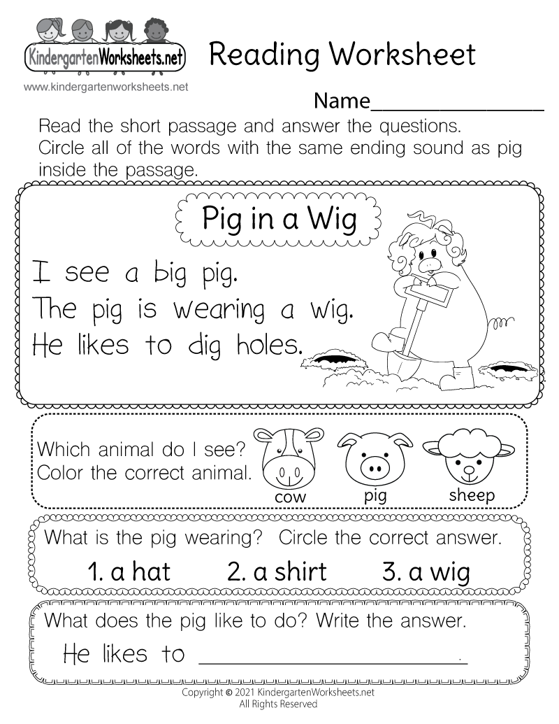 Free Free Printable Kindergarten Reading Worksheet Download Free Free Printable Kindergarten Reading Worksheet Png Images Free Worksheets On Clipart Library