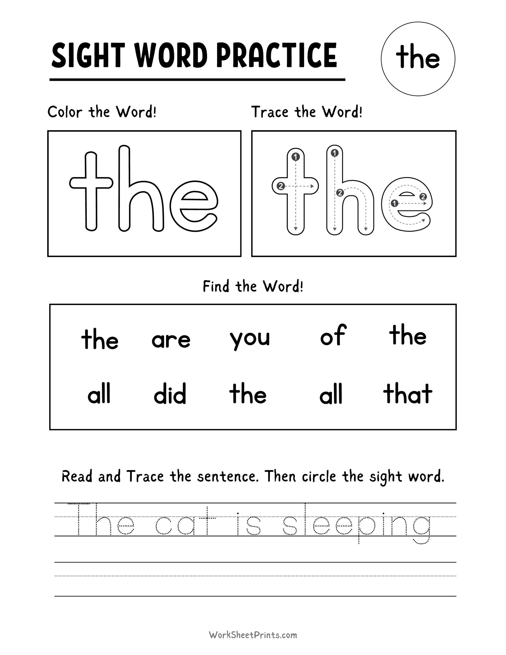 Kindergarten Sight Word Sheets Move Mountains In Kindergarten