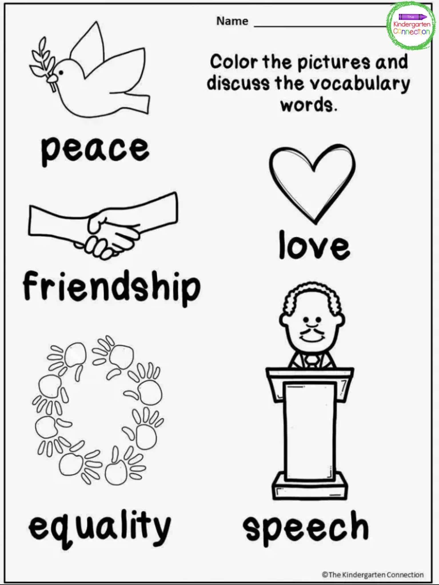 FREE Martin Luther King Jr Printables And Read Alouds For Kindergarten Free Martin Luther King Jr Coloring Page For Kids