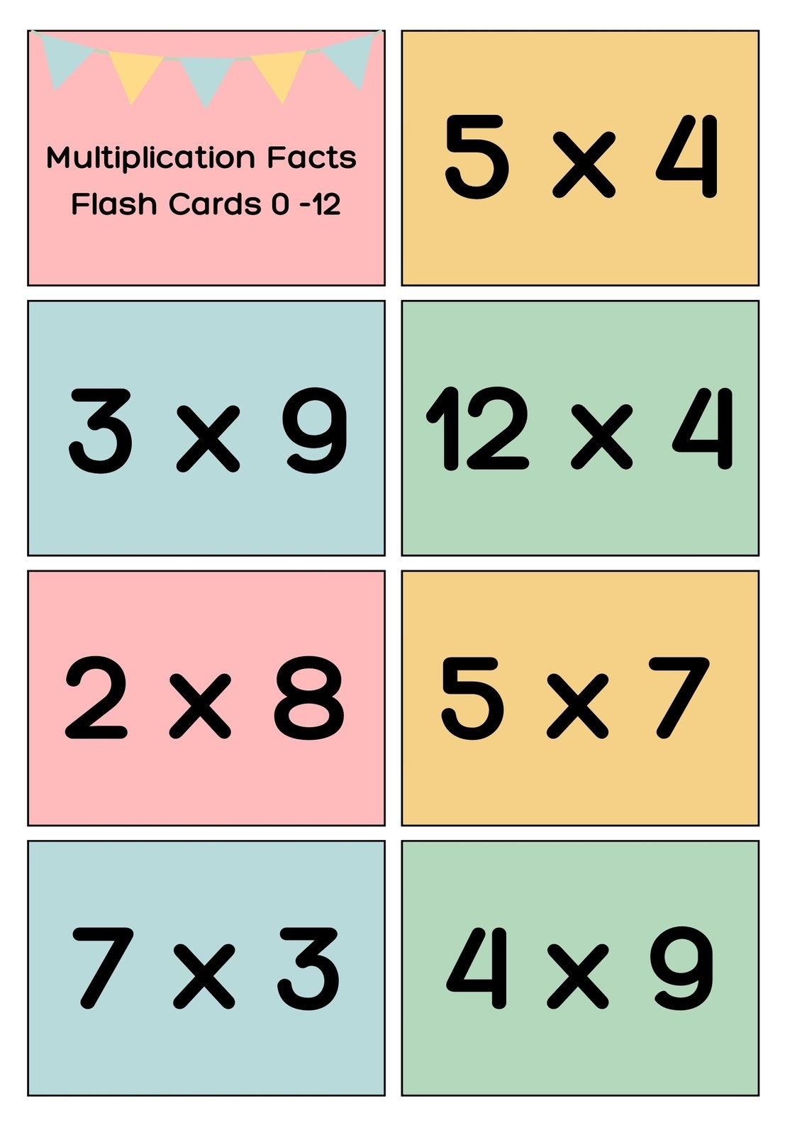 Free Math Flashcard Templates To Edit And Print Canva Multiplication Flashcards Superstar Worksheets