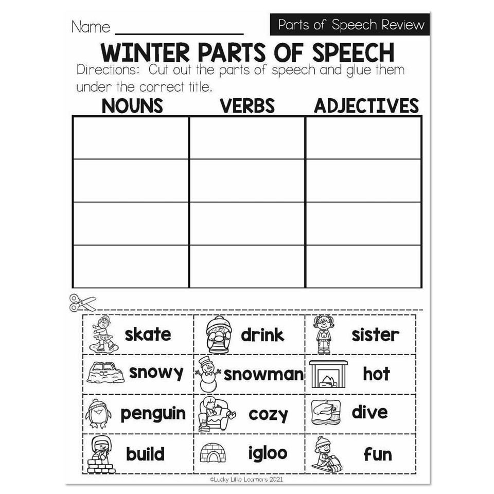 Free Parts Of Speech Worksheet For First Grade Download Free Parts Of Speech Worksheet For First Grade Png Images Free Worksheets On Clipart Library