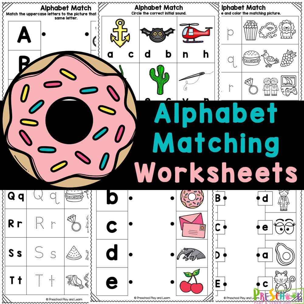 FREE Preschool Alphabet Letter Matching Worksheets With Pictures FREE Match The Same ABC Letters Alphabet Matching Worksheets For Pre K