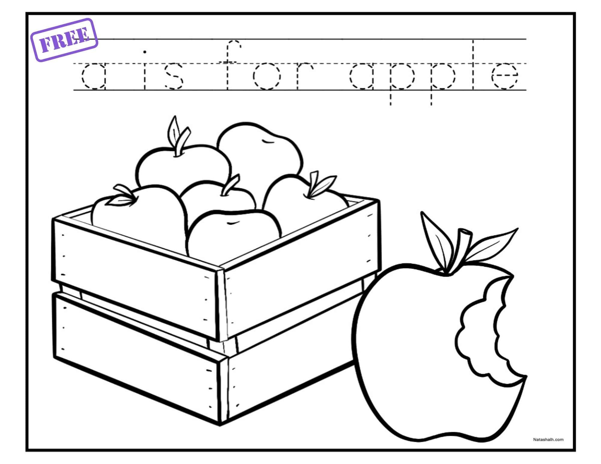 Free Printable A Is For Apple Coloring Pages The Artisan Life Apple Alphabet Clipart Font Printable Letters Patterns Stencils Free Printables Lettering SVG Files Tools Apps