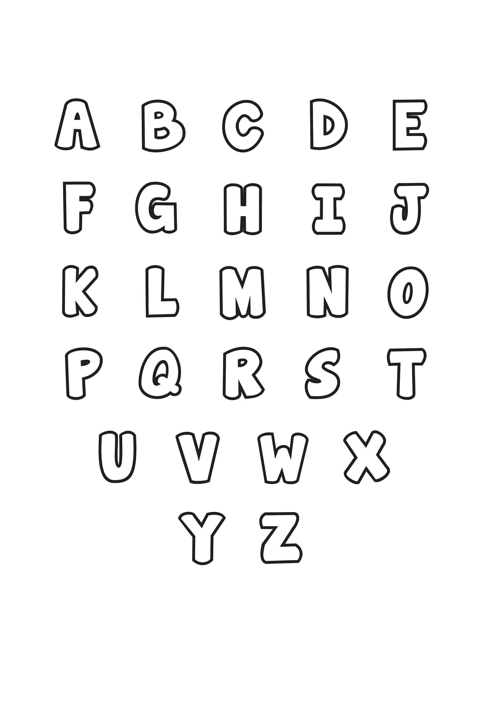 Free Printable Bubble Letter Alphabet Stencils Tall Block Serif Printable Letter Stencils Numbers And Alphabet Free Printables Lettering SVG Files Tools Apps