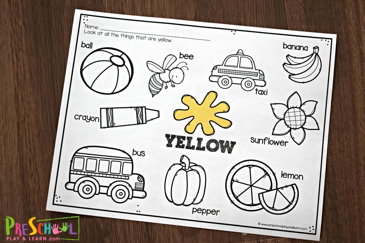 FREE Printable Color Worksheets For Kids
