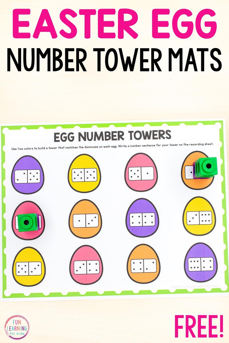 Free Printable Easter Egg Number Towers Math Activity