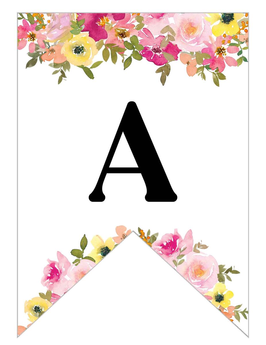 Free Printable Floral Alphabet Banner Letters Lovely Planner Gold Free Printable Banner Letters Paper Trail Design