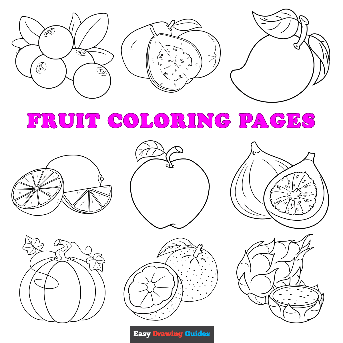 Free Printable Fruit Coloring Pages For Kids Fruit Coloring Pages Vegetable Coloring Pages Food Coloring Pages Free Printables MegaWorkbook