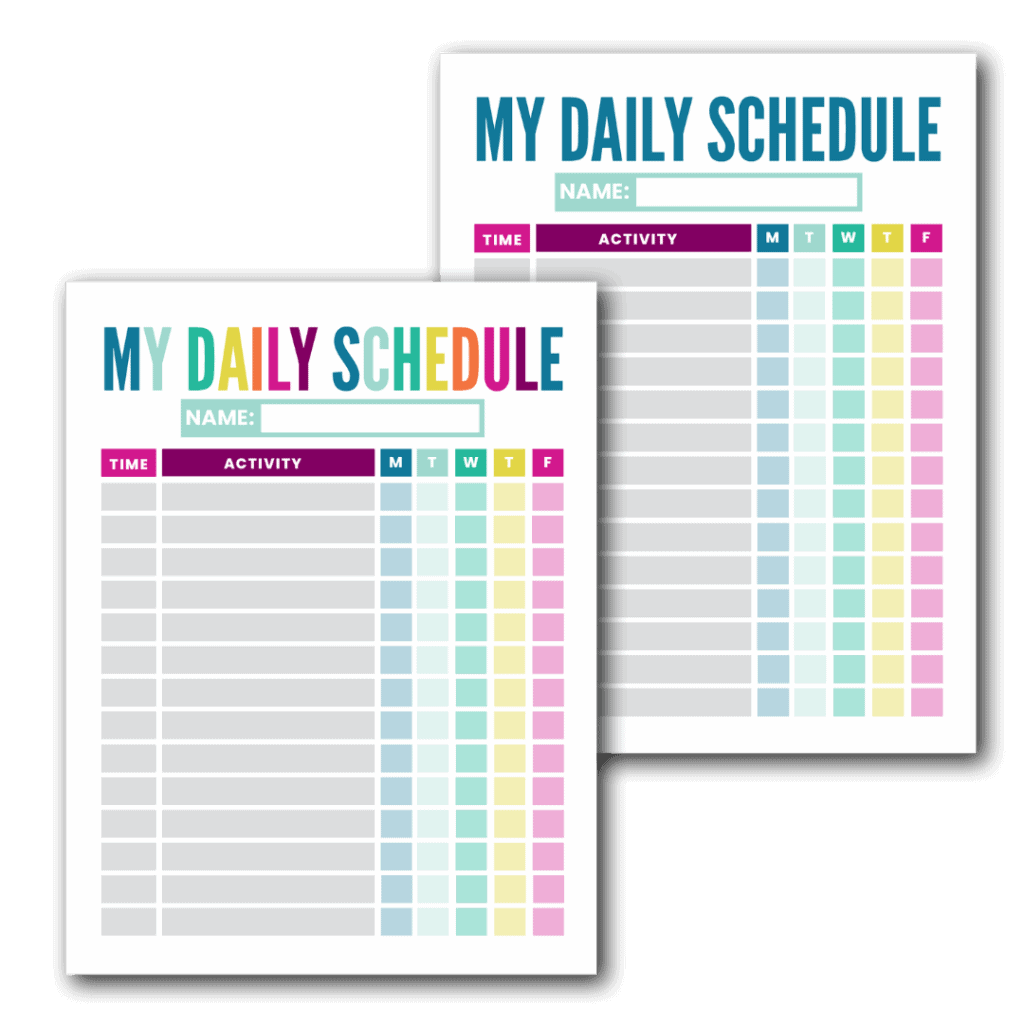 Free Printable Kid S Daily Schedule Template The Incremental Mama Free Printable Kid S Daily Schedule Template The Incremental Mama