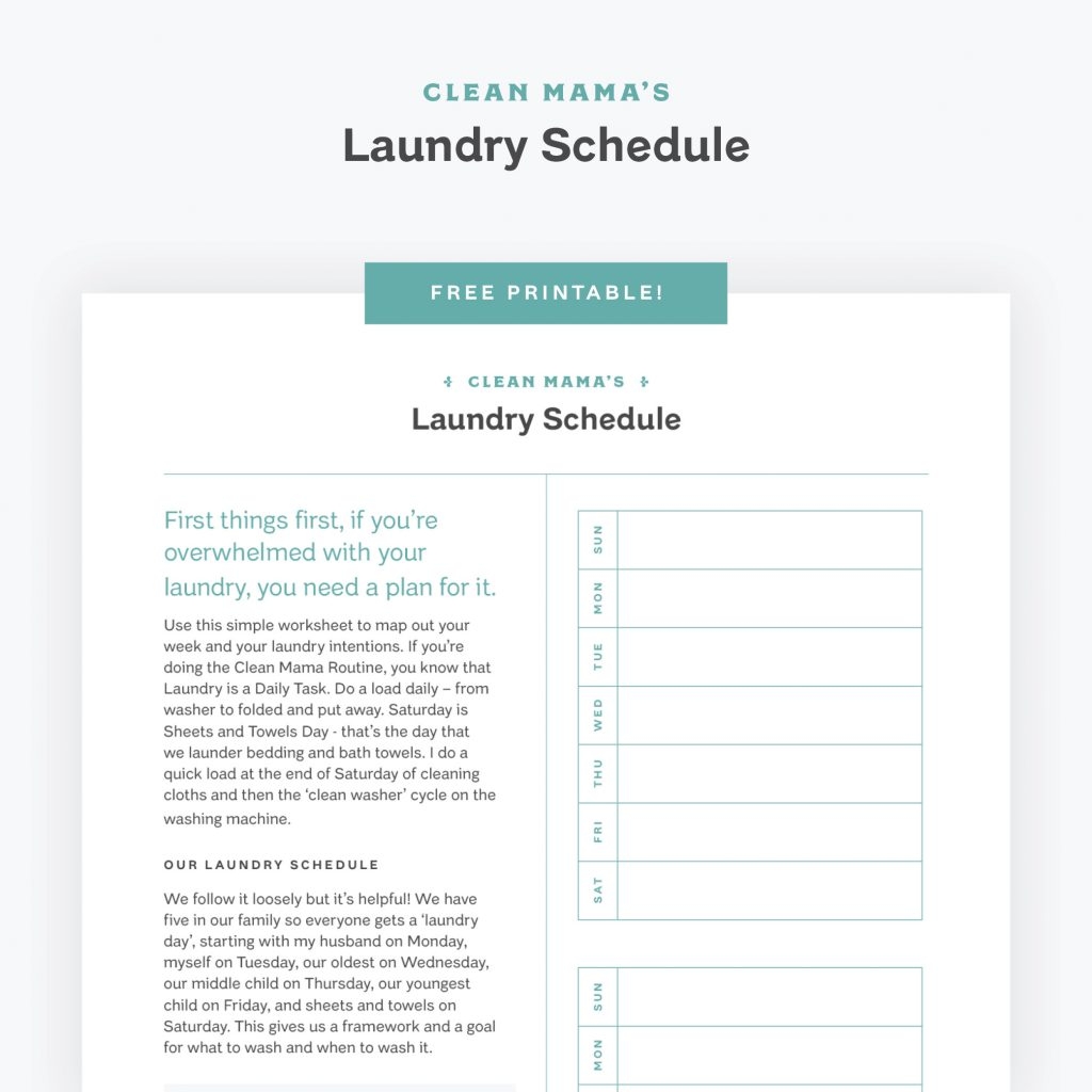 Free Printable Laundry Schedule Clean Mama Free Printable Laundry Schedule Clean Mama