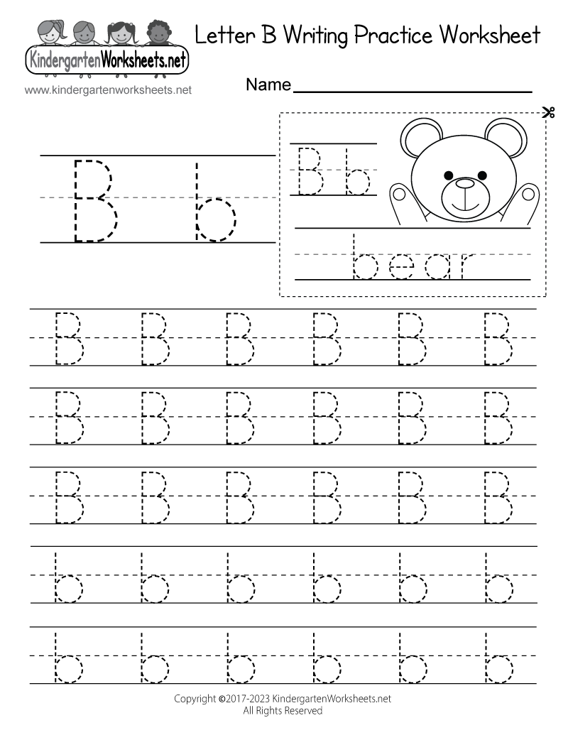 Free Printable Letter B Writing Practice Worksheet Letter B Free Worksheets TeachersMag