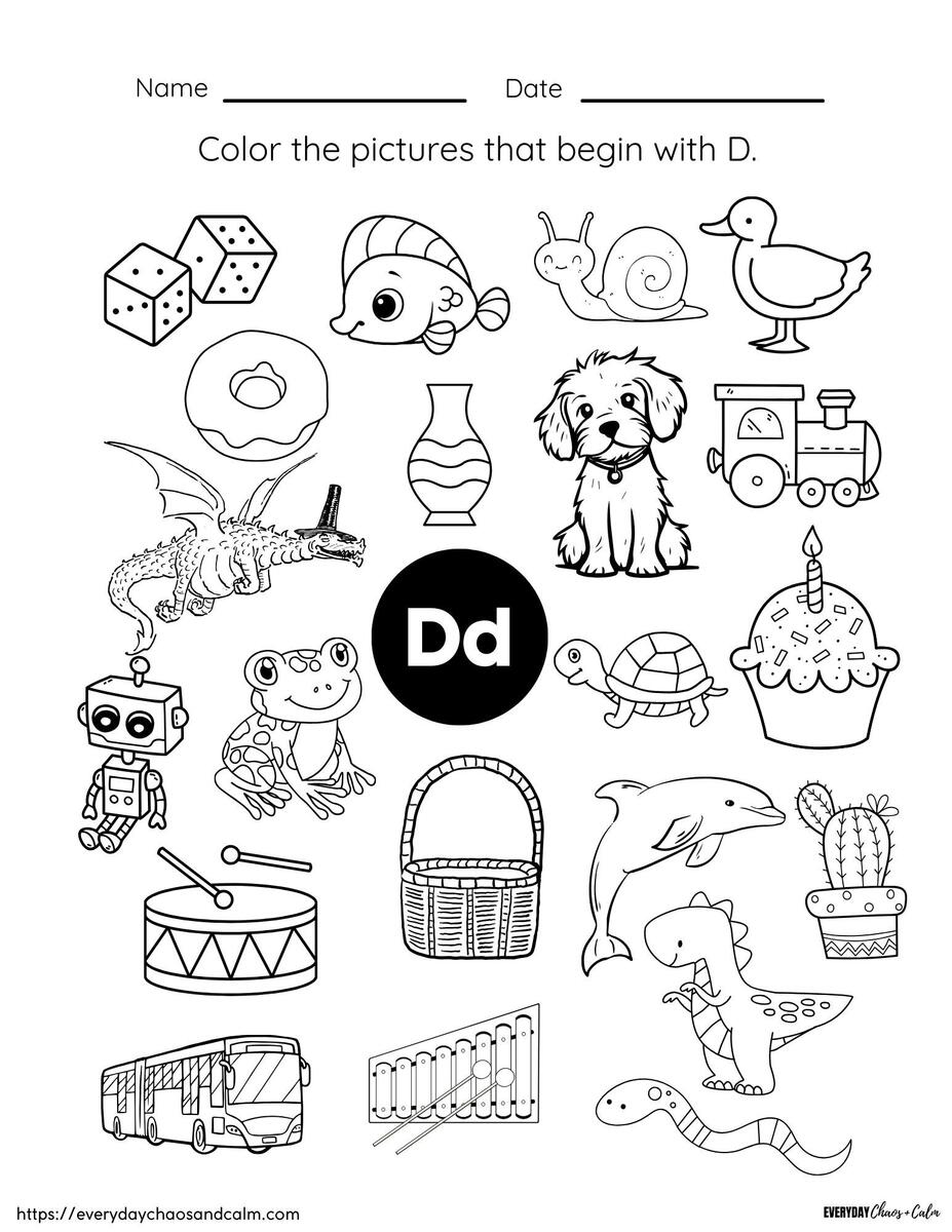 Free Printable Letter D Worksheets