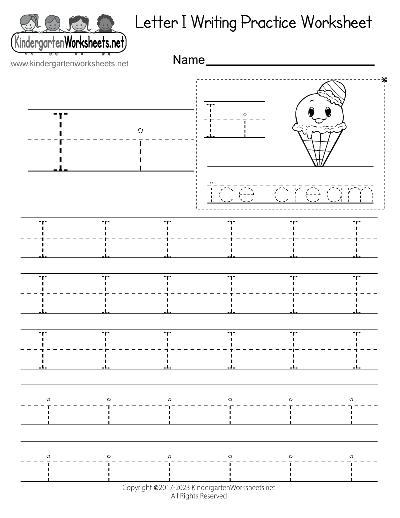 Free Printable Letter I Writing Practice Worksheet Free Printable Letter I Writing Practice Worksheet