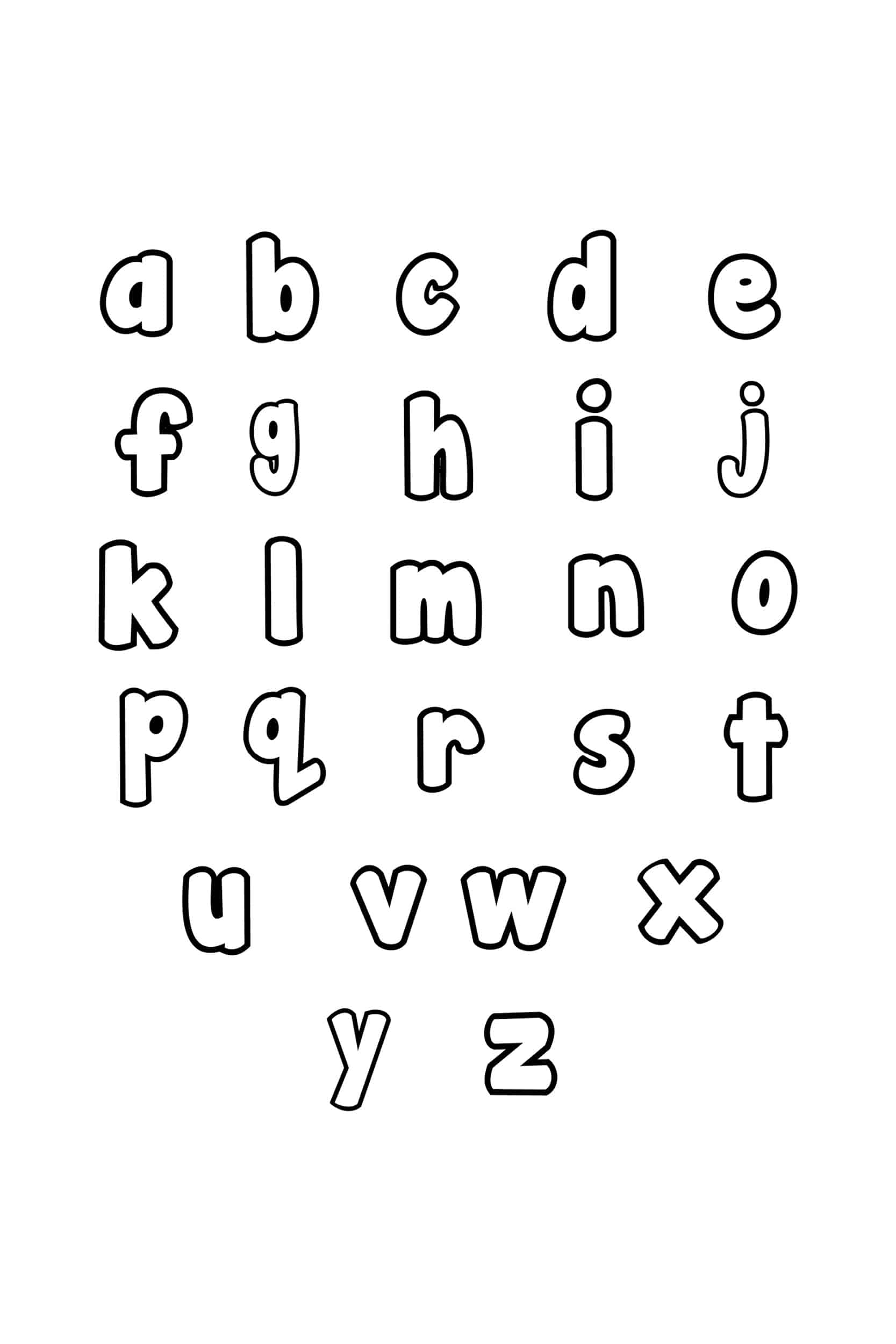 Free Printable Lowercase Bubble Letters Alphabet Stencils Free Printable Lowercase Bubble Letters Alphabet Stencils