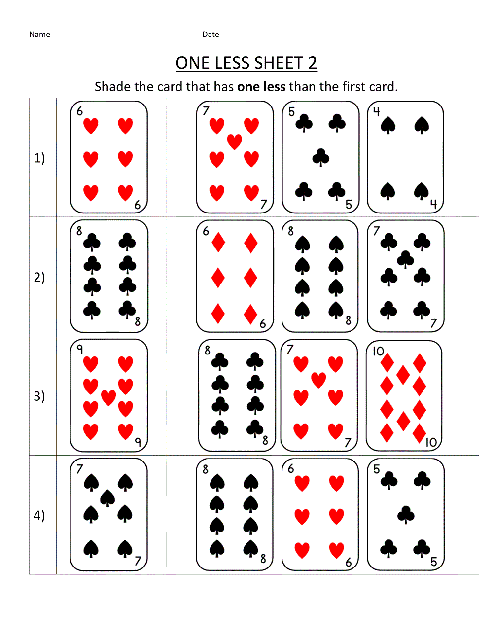 Free Printable Maths Games
