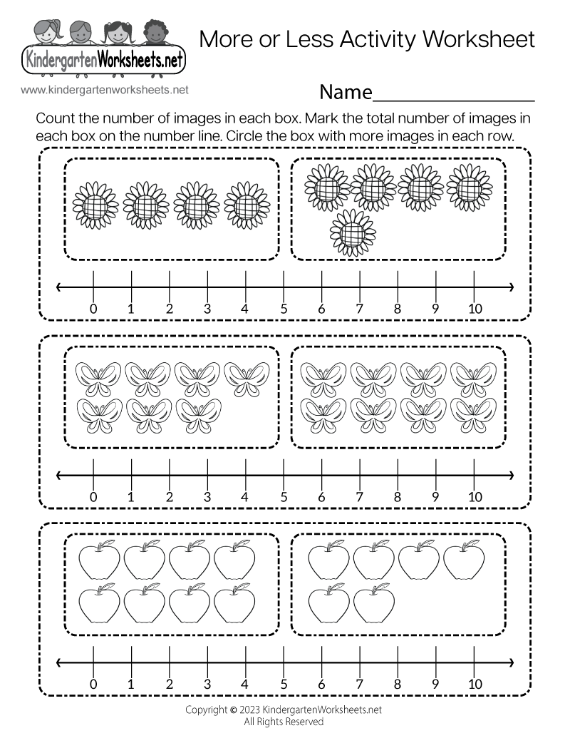 Free Printable More Or Less Activity Worksheet