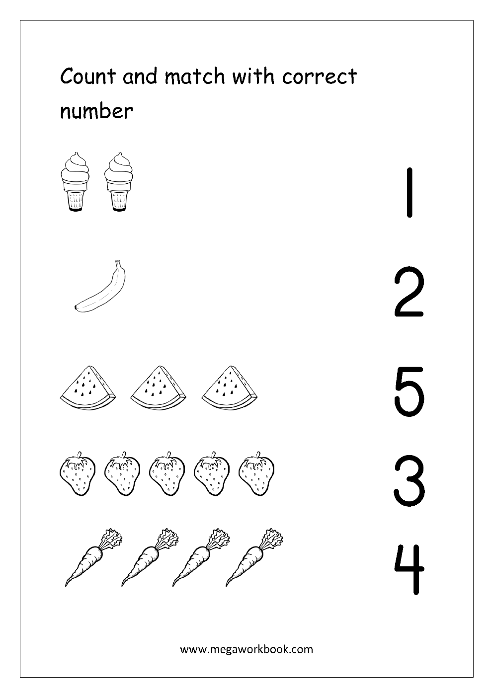 Free Printable Number Matching Worksheets For Kindergarten And Preschool Count And Match 1 10 MegaWorkbook Free Printable Number Matching Worksheets For Kindergarten And Preschool Count And Match 1 10 MegaWorkbook