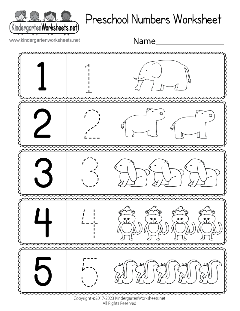 Kindergarten Math Worksheets Numbers 1 10 Counting Etsy