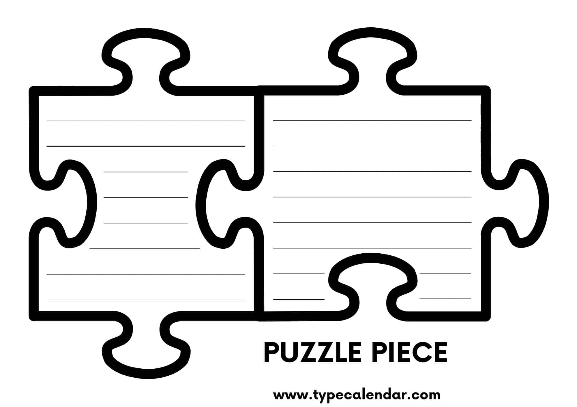 Free Printable Puzzle Piece Templates PDF 4 12 24 Piece 19 Printable Puzzle Piece Templates TemplateLab