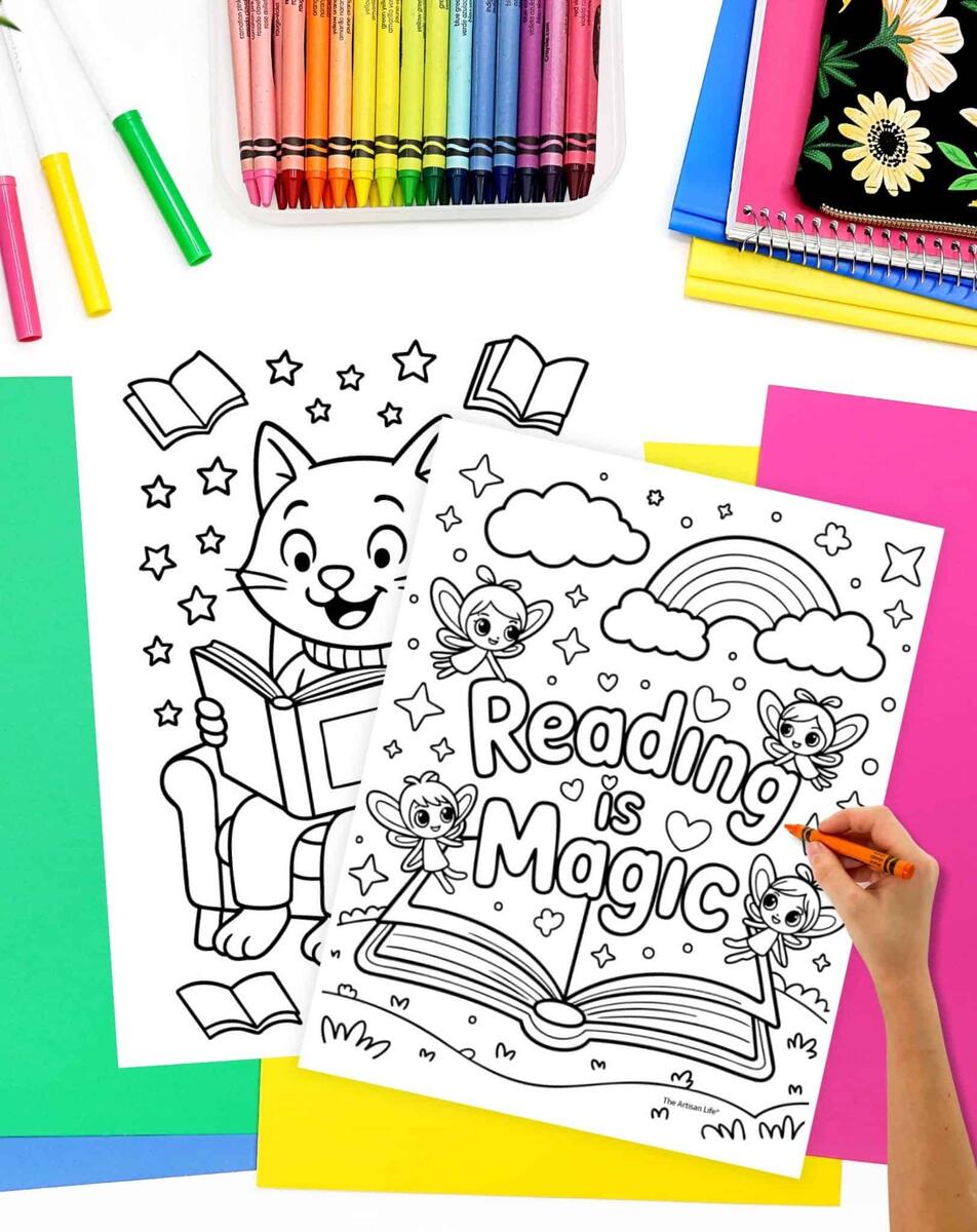 Free Printable Reading Coloring Pages The Artisan Life