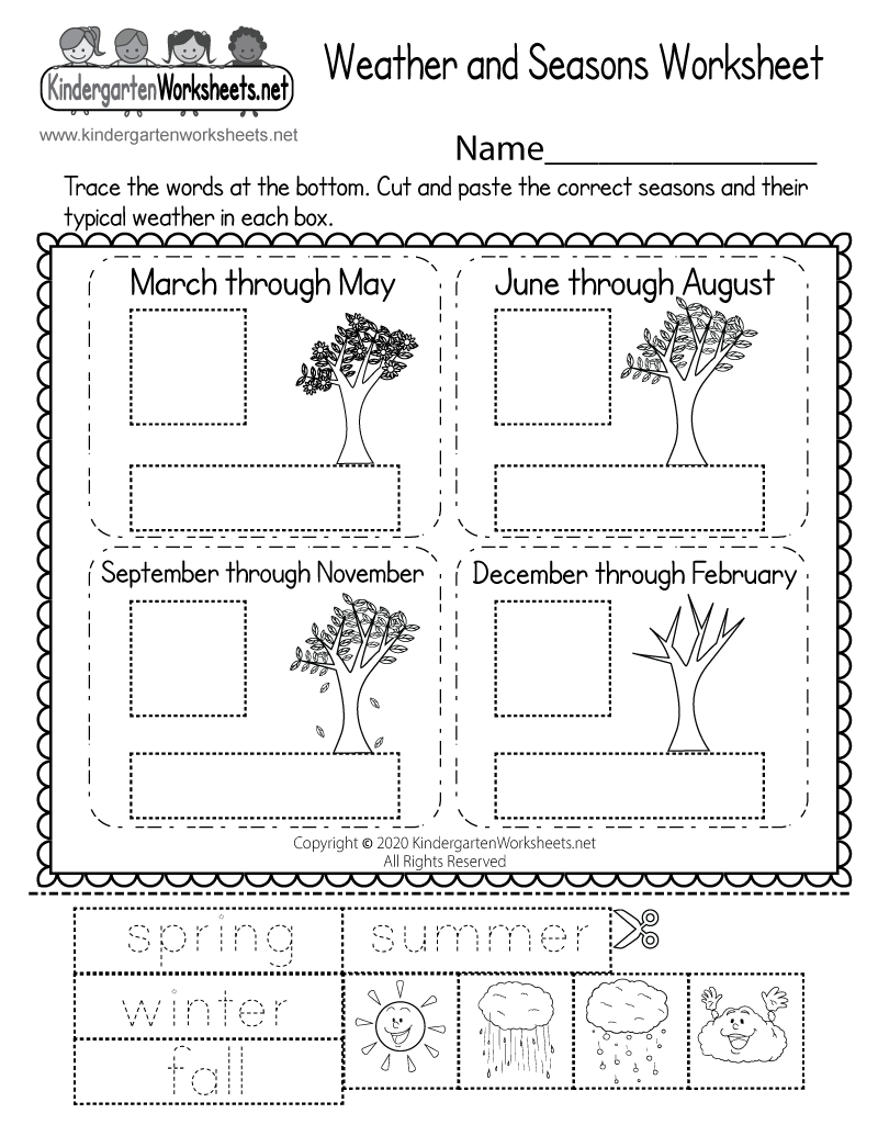 Free Printable Weather And Seasons Worksheet Printable Months And Seasons Worksheets For Kindergarten Made By Teachers