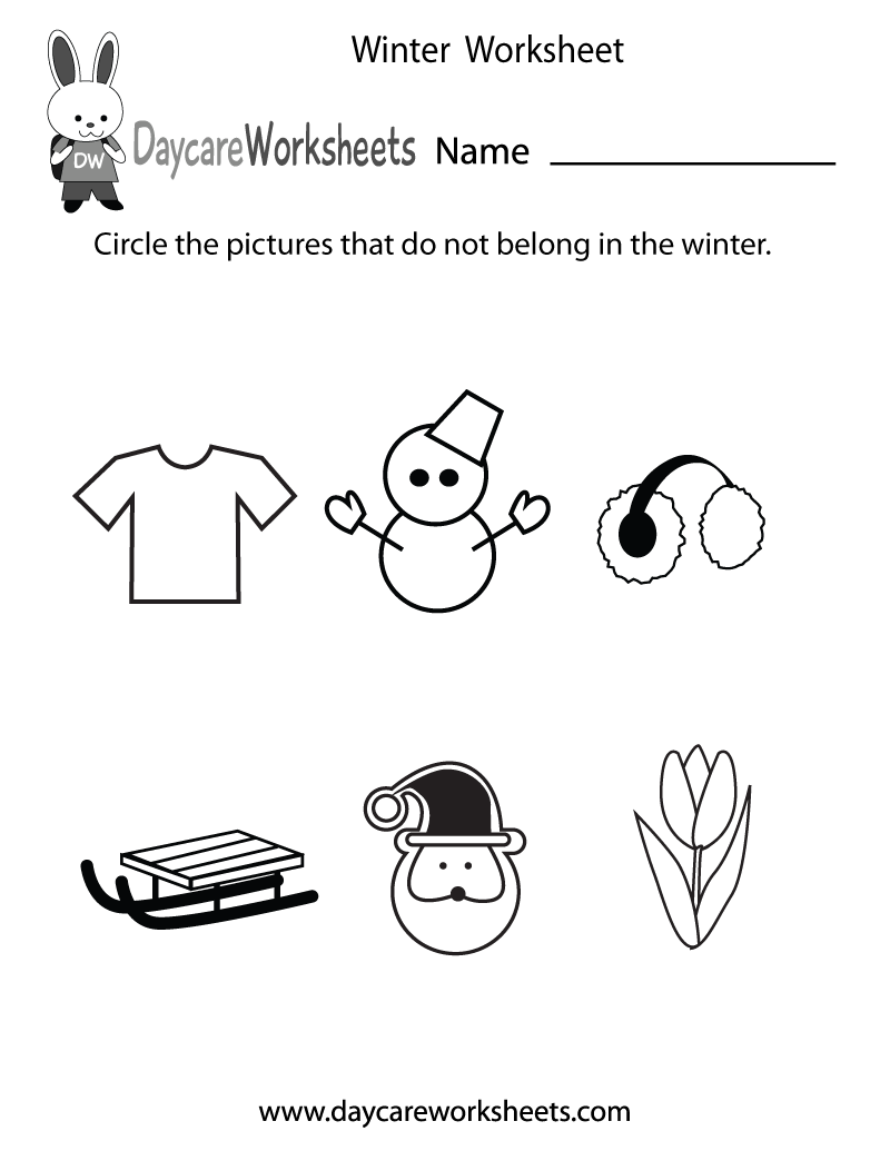 Free Printable Winter Worksheet For Preschool