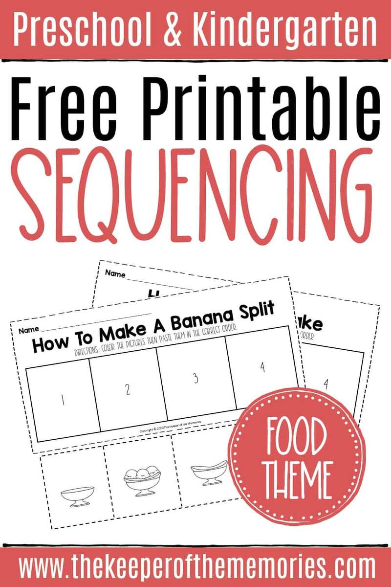 Sequence Worksheets For Kindergarten The Keeper Of The Memories