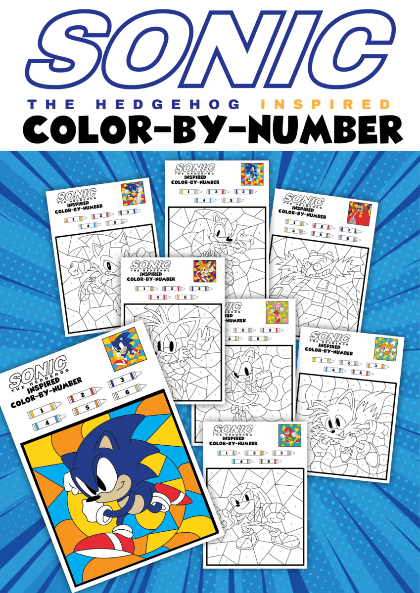 Free Sonic Color By Number Printables Artsy Pretty Colors Free Sonic Color By Number Printables Artsy Pretty Colors