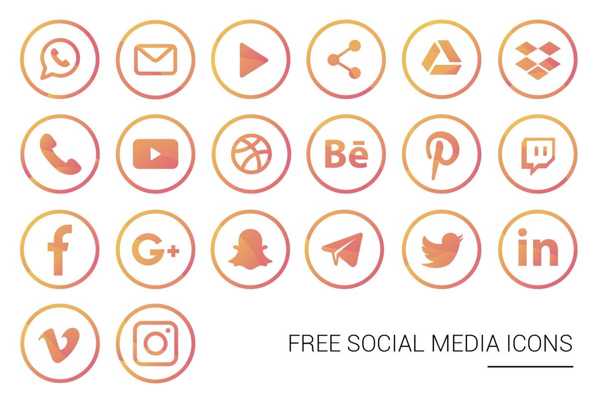 Free Vector Social Media Icons Free PSD Templates