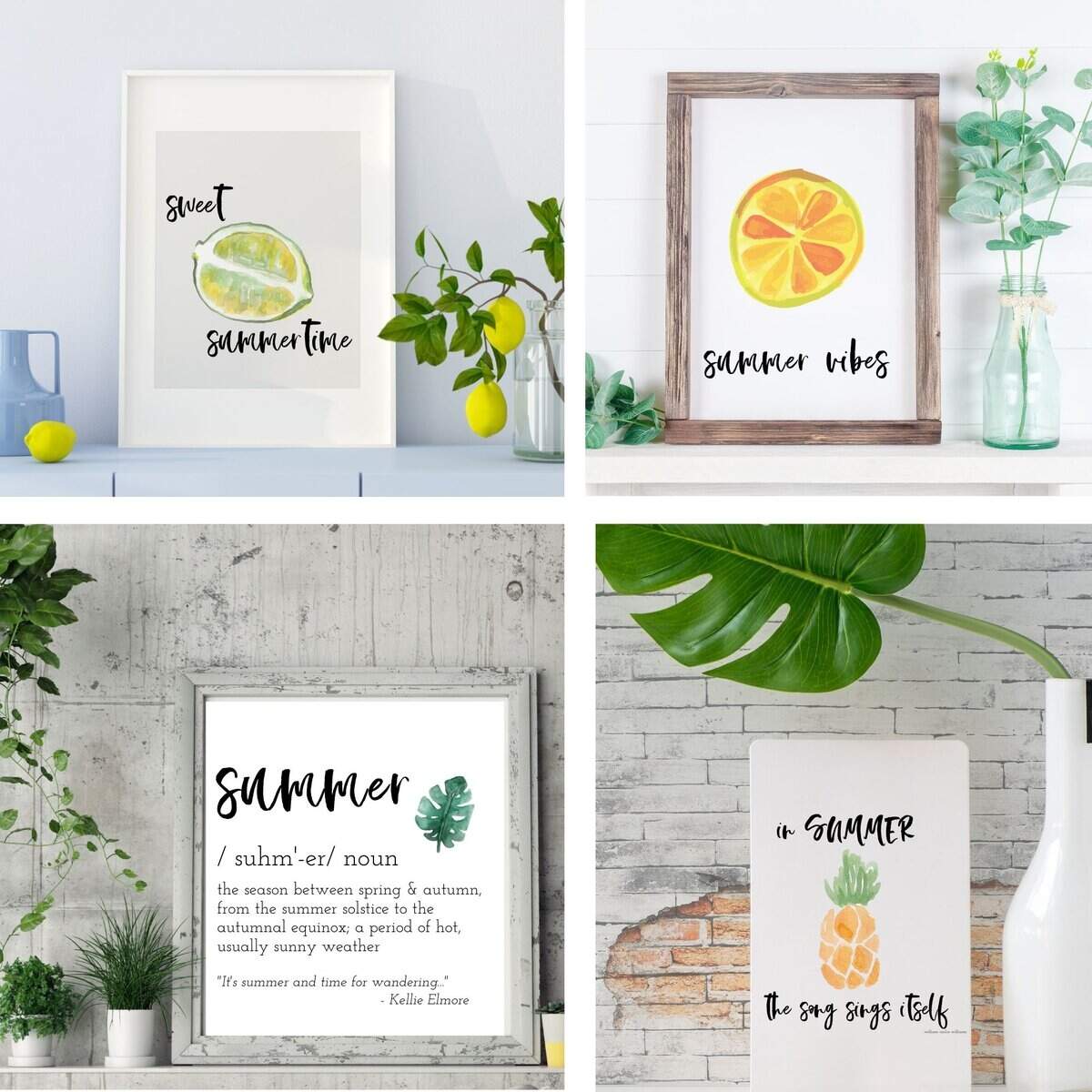 Free Watercolor Printables For Summer Farmhouse Wall Art