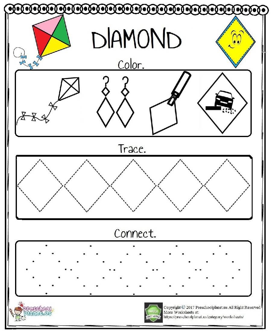 Funny 2D Diamond Worksheet By Preschoolplanet TPT
