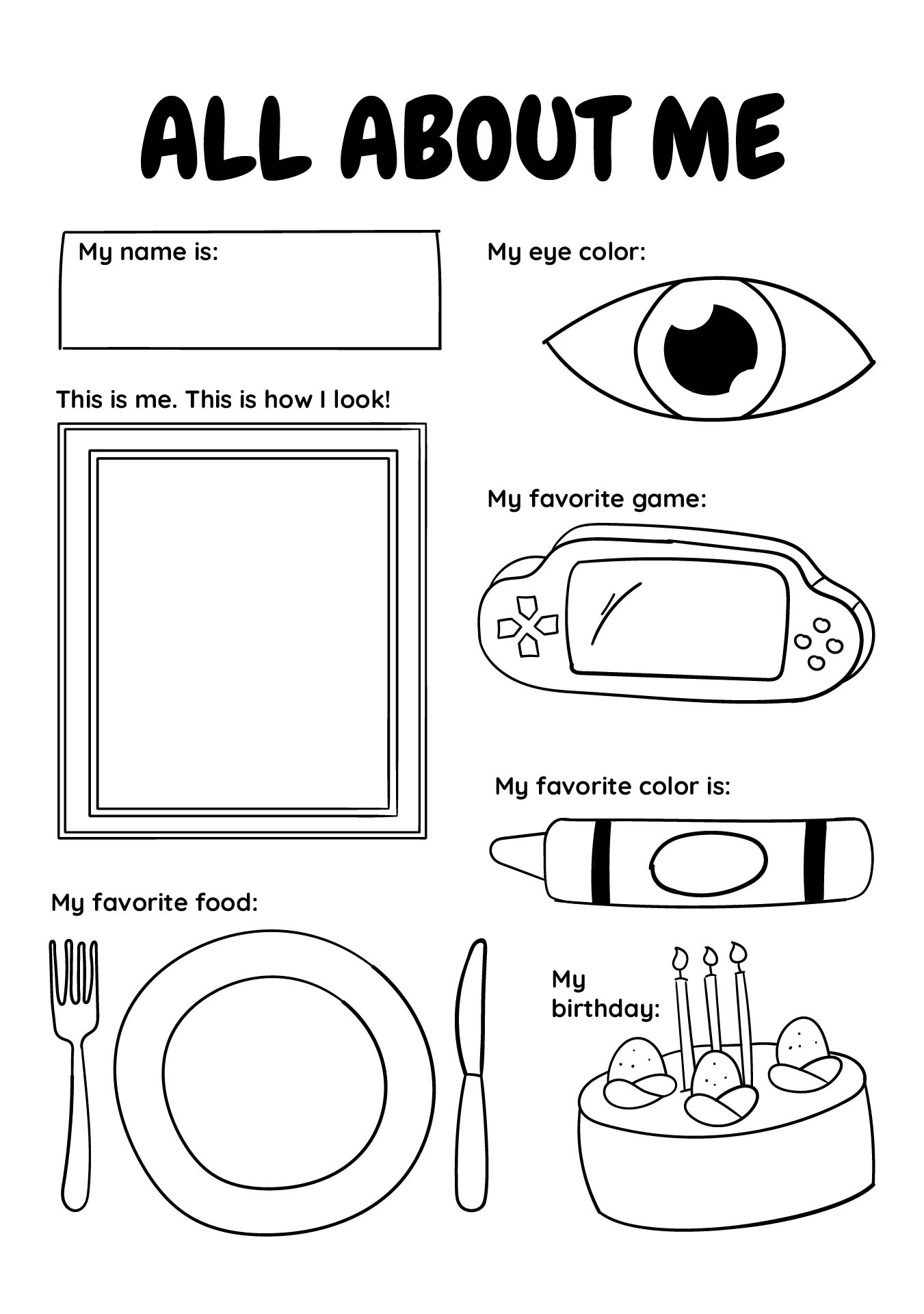 Getting To Know Yourself Worksheet Preschool 10 Free PDF Printables Printablee