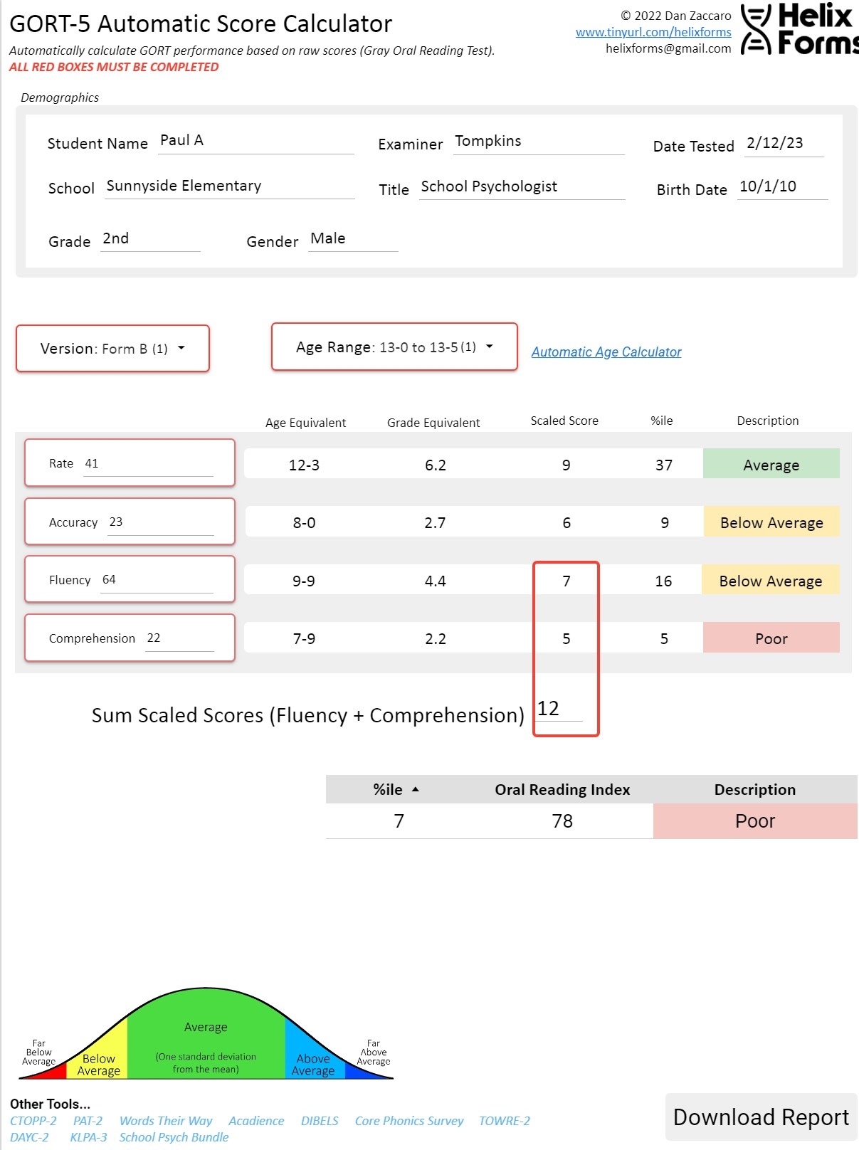 GORT 5 Automatic Score Calculator Gray Oral Reading Test Literacy ELA Reading Classful GORT 5 Automatic Score Calculator Gray Oral Reading Test Literacy ELA Reading Classful