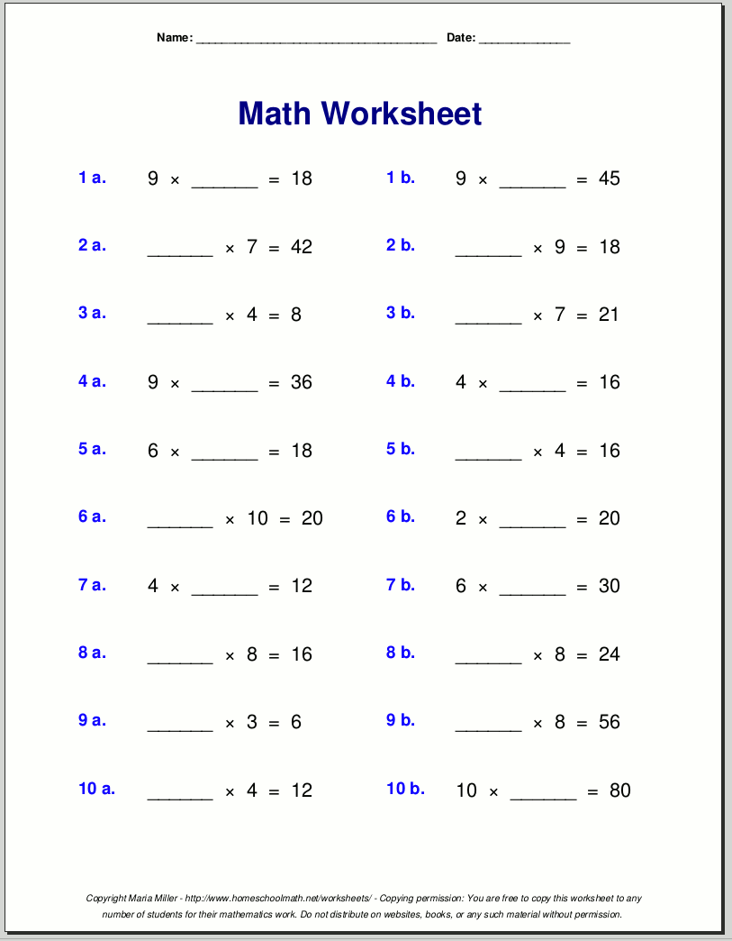 Grade 4 Multiplication Worksheets Grade 4 Multiplication Worksheets