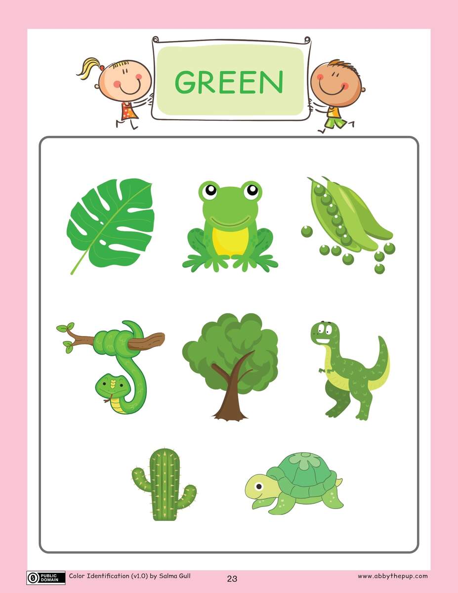 Green Color Flash Card Free Printable Worksheets